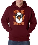 Youth Designz Kapuzenpullover Herren MOIN IHR SPACKEN Hoodie mit Spruch Logo Aufdruck Dunkelrot/Rot/Bordeaux