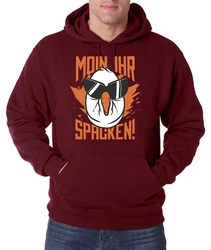 Youth Designz Kapuzenpullover Herren MOIN IHR SPACKEN Hoodie mit Spruch Logo Aufdruck Dunkelrot/Rot/Bordeaux