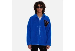 COFI Casuals Winterjacke Oversize Jacke Teddy Blau/Hellblau