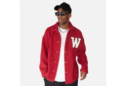 COFI Casuals Winterjacke Oversize Jacke Teddy Dunkelrot/Rot/Schwarz