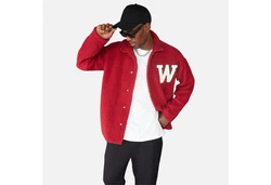COFI Casuals Winterjacke Oversize Jacke Teddy Dunkelrot/Rot/Schwarz