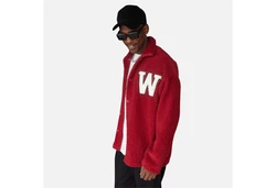 COFI Casuals Winterjacke Oversize Jacke Teddy Dunkelrot/Rot/Schwarz