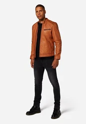 RICANO Lederjacke Emmo Braun/Orange/Beige