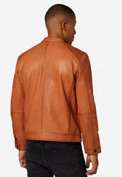 RICANO Lederjacke Emmo Braun/Orange/Beige