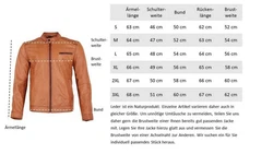 RICANO Lederjacke Emmo Braun/Orange/Beige