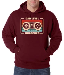 Youth Designz Kapuzenpullover Dad Level Unlocked Hoodie Dunkelrot/Braun/Rot