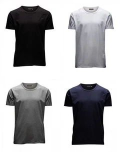 Jack & Jones T-Shirt (4er Pack) Dunkelgrau/Grau/Dunkelblau/Schwarz