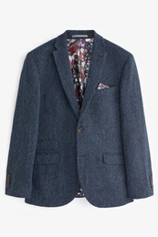 Sakko Blazer aus Harris-Tweed mit Fischgrtmuster (1-tlg)