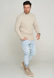 CARISMA Rollkragenpullover CRMUS Beige/Creme/Weiß/Khaki
