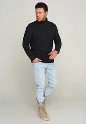 CARISMA Rollkragenpullover CRMUS Dunkelgrau/Dunkelblau/Grau/Schwarz