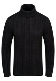Rollkragenpullover CRMUS Grobstrick Zopf-Muster