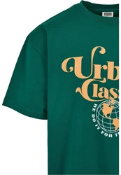 URBAN CLASSICS T-Shirt Urban Classics Herren Organic Globe Logo Tee Türkis/Grün