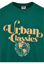 URBAN CLASSICS T-Shirt Urban Classics Herren Organic Globe Logo Tee Türkis/Grün