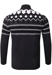 Reslad Herren Strickpullover Crewneck Zipper Norweger Pullover RS-3110 RS-3110