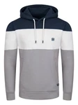riverso Herren Kapuzenpullover RIVRemo RIVJamie Hoodie Sweatshirt Grau/Dunkelblau/Blau