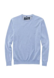Rundhalspullover Pullover - Casual Fit - Rundhals - Einfarbig - Hellblau (1-tlg)