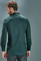 Next Langarmhemd Signature Hemd mit Besatz Grün/Dunkelgrün/Türkis