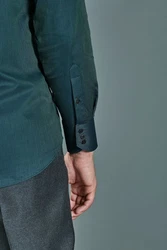 Next Langarmhemd Signature Hemd mit Besatz Grün/Dunkelgrün/Türkis
