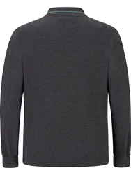 Jan Vanderstorm Langarm-Poloshirt ELLIS Dunkelgrau/Rot/Grau/Hellgrau
