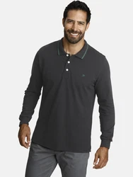Jan Vanderstorm Langarm-Poloshirt ELLIS Dunkelgrau/Rot/Grau/Hellgrau