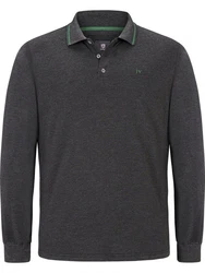 Jan Vanderstorm Langarm-Poloshirt ELLIS Dunkelgrau/Rot/Grau/Hellgrau