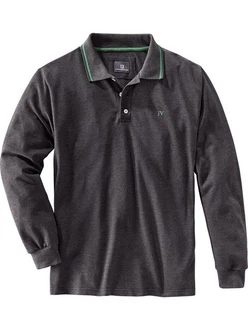 Jan Vanderstorm Langarm-Poloshirt ELLIS Dunkelgrau/Rot/Grau/Hellgrau