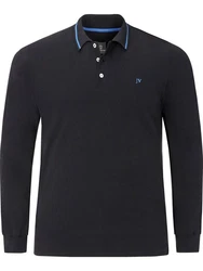 Jan Vanderstorm Langarm-Poloshirt ELLIS Rot/Schwarz/Hellblau