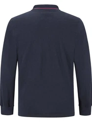 Jan Vanderstorm Langarm-Poloshirt ELLIS Dunkelblau/Rot