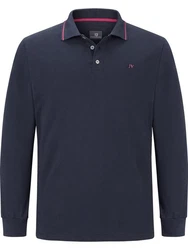 Jan Vanderstorm Langarm-Poloshirt ELLIS Dunkelblau/Rot