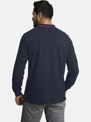 Jan Vanderstorm Langarm-Poloshirt ELLIS Dunkelblau/Rot