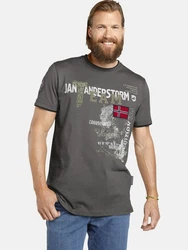 Jan Vanderstorm T-Shirt SLVE Gelb/Hellgrau/Dunkelgrün/Dunkelgrau
