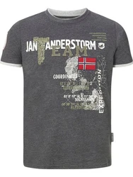 Jan Vanderstorm T-Shirt SLVE Gelb/Hellgrau/Dunkelgrün/Dunkelgrau