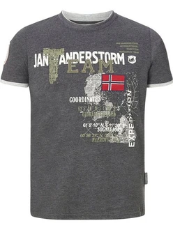Jan Vanderstorm T-Shirt SLVE Gelb/Hellgrau/Dunkelgrün/Dunkelgrau