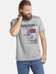 Jan Vanderstorm T-Shirt SLVE Grau/Gelb/Hellgrau/Dunkelgrün