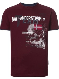 Jan Vanderstorm T-Shirt SLVE Bordeaux/Dunkelrot/Rot