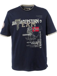 Jan Vanderstorm T-Shirt SLVE Dunkelblau/Schwarz/Blau