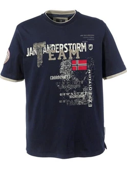 Jan Vanderstorm T-Shirt SLVE Dunkelblau/Schwarz/Blau