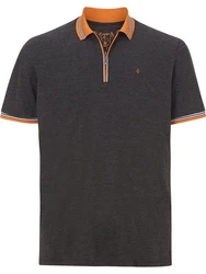 Charles Colby Poloshirt EARL PAT Dunkelgrau/Grau/Braun/Gelb/Beige