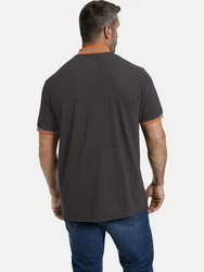 Charles Colby Poloshirt EARL PAT Dunkelgrau/Grau/Braun/Gelb/Beige