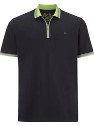 Charles Colby Poloshirt EARL PAT Dunkelgrün/Dunkelblau/Gelb