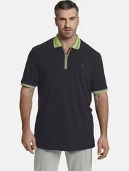 Charles Colby Poloshirt EARL PAT Dunkelgrün/Dunkelblau/Gelb