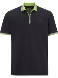 Charles Colby Poloshirt EARL PAT Dunkelgrün/Dunkelblau/Gelb