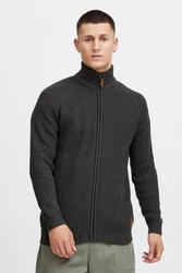 !Solid Strickjacke SDXenos Cardigan mit Troyerkragen Dunkelgrau/Grau/Schwarz