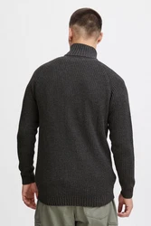 !Solid Strickjacke SDXenos Cardigan mit Troyerkragen Dunkelgrau/Grau/Schwarz