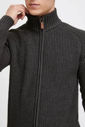 !Solid Strickjacke SDXenos Cardigan mit Troyerkragen Dunkelgrau/Grau/Schwarz