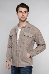 CARISMA Langarmhemd Hemdjacke Beige/Braun/Grau