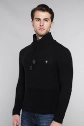 CARISMA Herren Pullover Strickpullover mit Kragen (7576) Schwarz