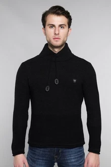 CARISMA Herren Pullover Strickpullover mit Kragen (7576) Schwarz