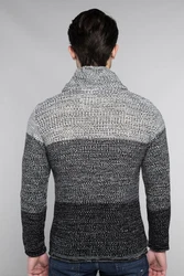CARISMA Herren Pullover Strickpullover mit Kragen (7576) Grau/Hellblau/Dunkelblau