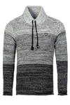 CARISMA Herren Pullover Strickpullover mit Kragen (7576) Grau/Hellblau/Dunkelblau